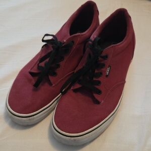 Vans Men's Maroon Canvas Sneakers